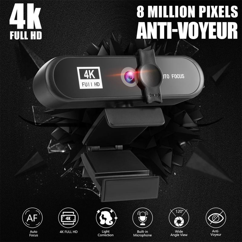 Dropshipping 4K USB Computer Camera for Live Streaming and Meetings, High-Definition 2K 1080P, Beauty Filter, Autofocus, Microphone Dropshipping 4K USB Computer Camera for Live Streaming and Meetings, High-Definition 2K 1080P, Beauty Filter, Autofocus, Microphone