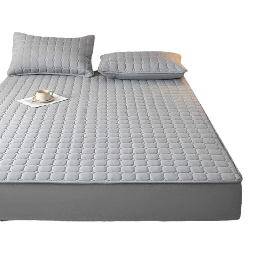 Простыня из стираного хлопка класса, стеганое чистое покрывало, цельное утолщенное нескользящее защитное покрывало для матраса, популярный предмет «все включено»