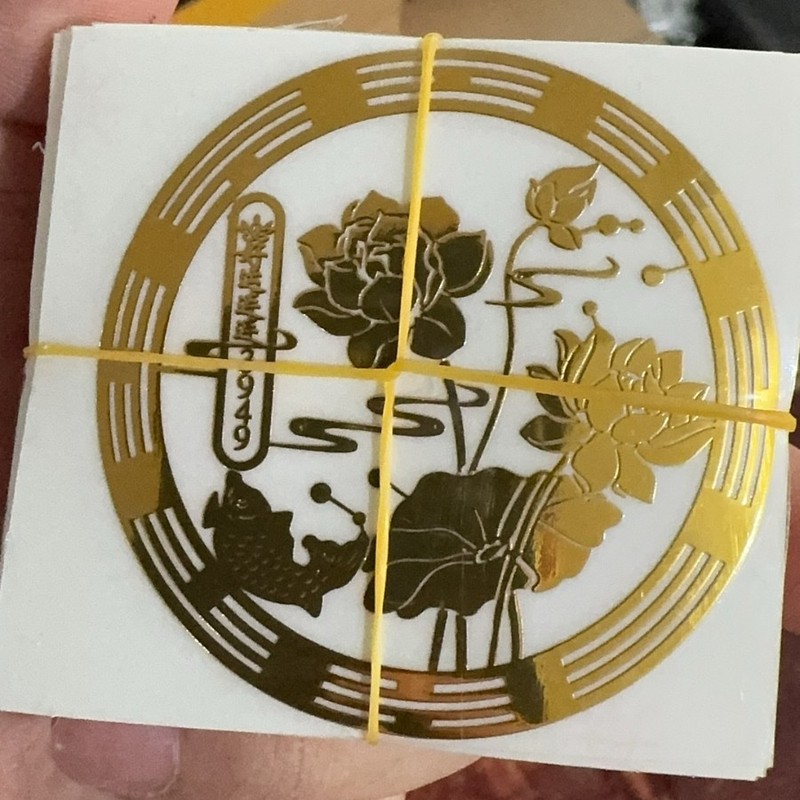蓮鯉浄化絵画浴室蓮ステッカー幸運トイレ蓮鯉金属ステッカー靴キャビネット|undefined