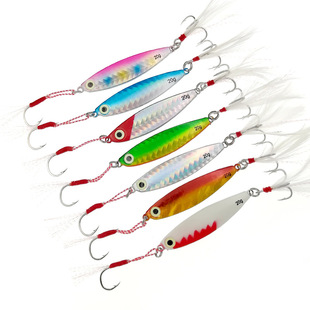 Hot-selling shore throwing Luya iron plate lead fish long shot Luya bait hard bait blood trough three hooks beading bass fish bait fake bait
