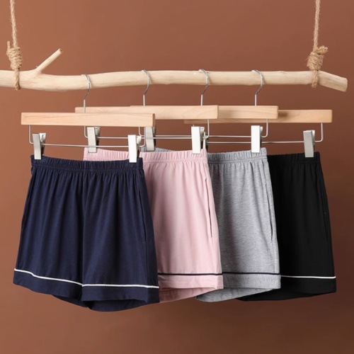 Women's summer pajama shorts, cool cotton, thin, casual, plus size, loose fit, double pockets, suitable for wearing outside or at home.