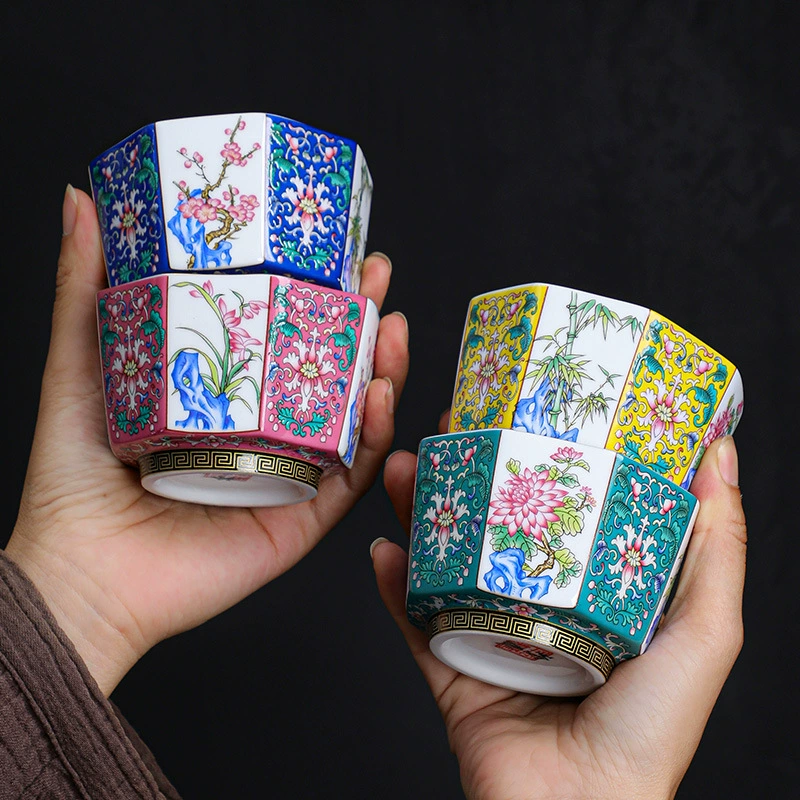 Керамическая чашка для дома, набор чая, эмаль, подарочная коробка