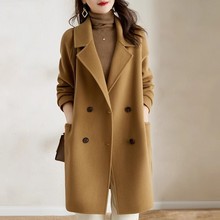 高级感赫本风双面绒大衣女2025秋冬新款时尚百搭茧型显瘦毛呢外套