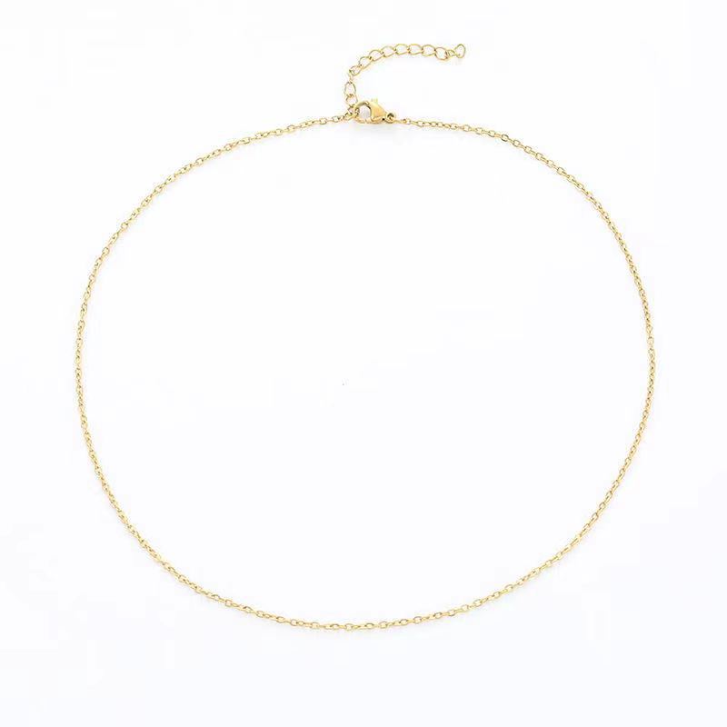 Acero inoxidable al por mayor 45 + 5 cadena de cadena de cadena de cadena desnuda colgante de doble anillo simple collar de alta calidad cadena cruzada