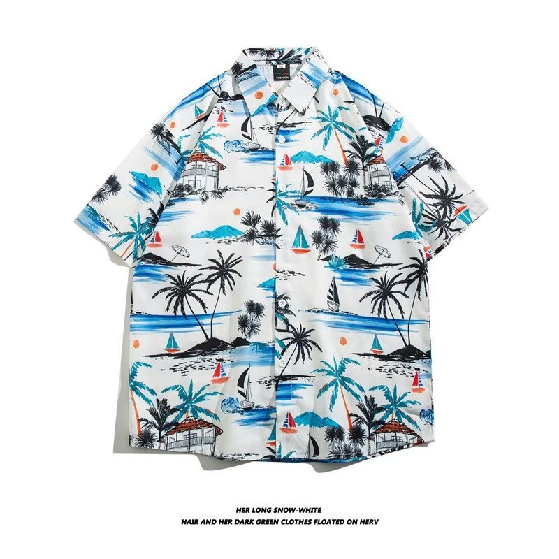 Camisa con botones de solapa suelta de manga larga de todo fósforo de la calle para hombres Venta caliente Flor colorida Impresión digital 3D