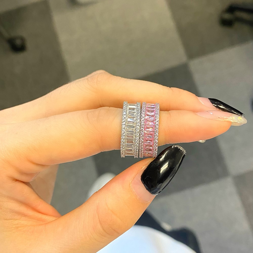 Fashion Round Sterling Silver Plating Inlay Zircon Rings 1 Piece