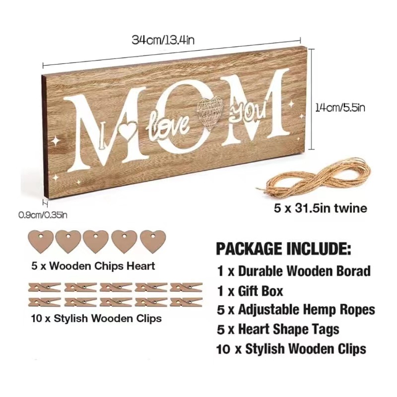 Clips de pared de madera europeos y americanos, decoraciones fotográficas, artículos de boda de madera, accesorios fotográficos, adornos artesanales