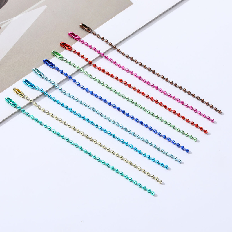 12cm Colorful Bead Chain Metal Electrophoresis Wave Bead Chain Round Bead Chain DIY Jewelry Accessories Bag Buckle Tag Chain 12cm Colorful Bead Chain Metal Electrophoresis Wave Bead Chain Round Bead Chain DIY Jewelry Accessories Bag Buckle Tag Chain