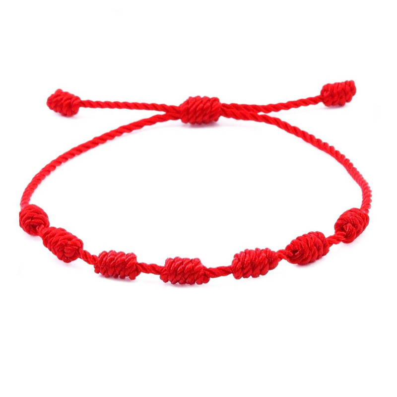 Factory Direct Sales 7-Knot Lucky Bracelet Cross-Border Hot-Selling Hand-Woven Adjustable Zodiac Year Red String Bracelet Jewelry for Women