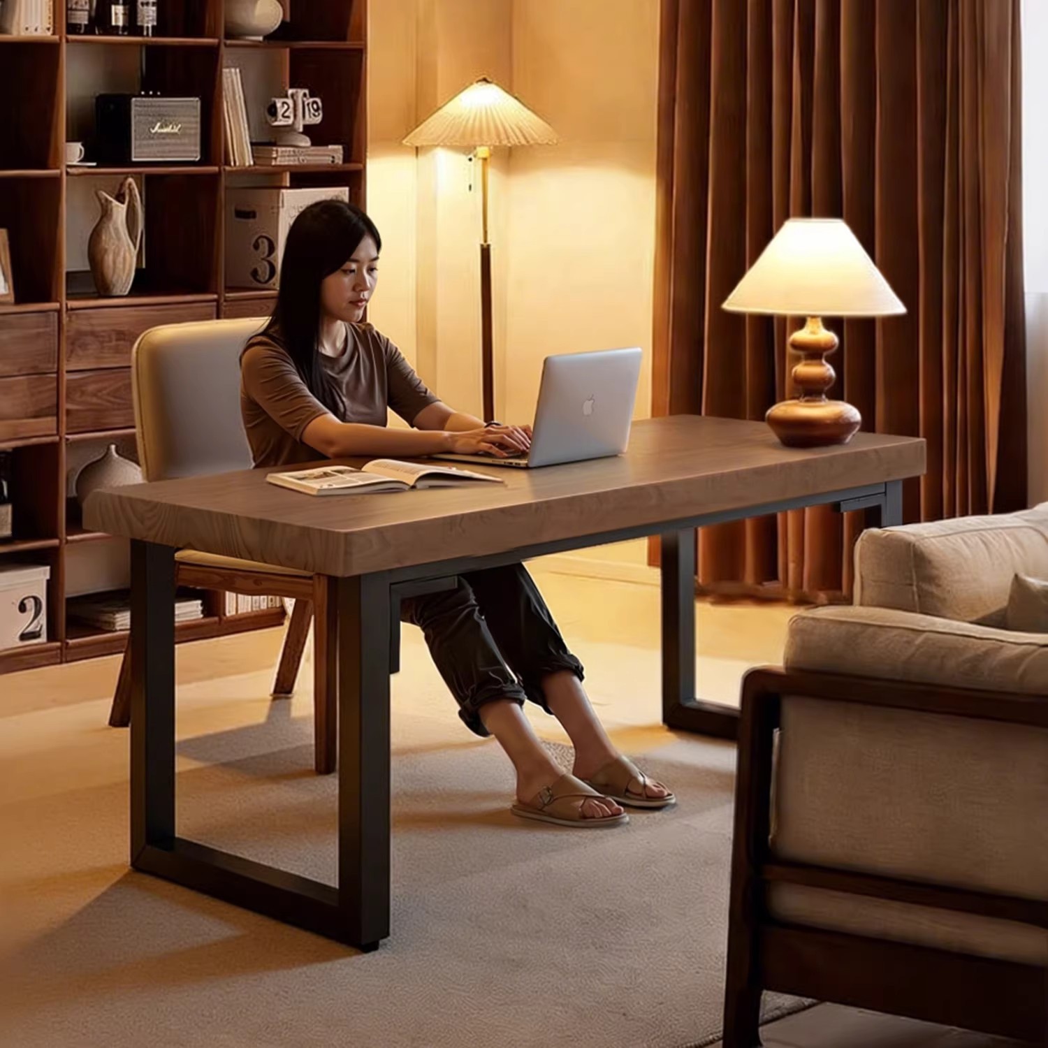 Mesa de computadora de madera sólida escritorio