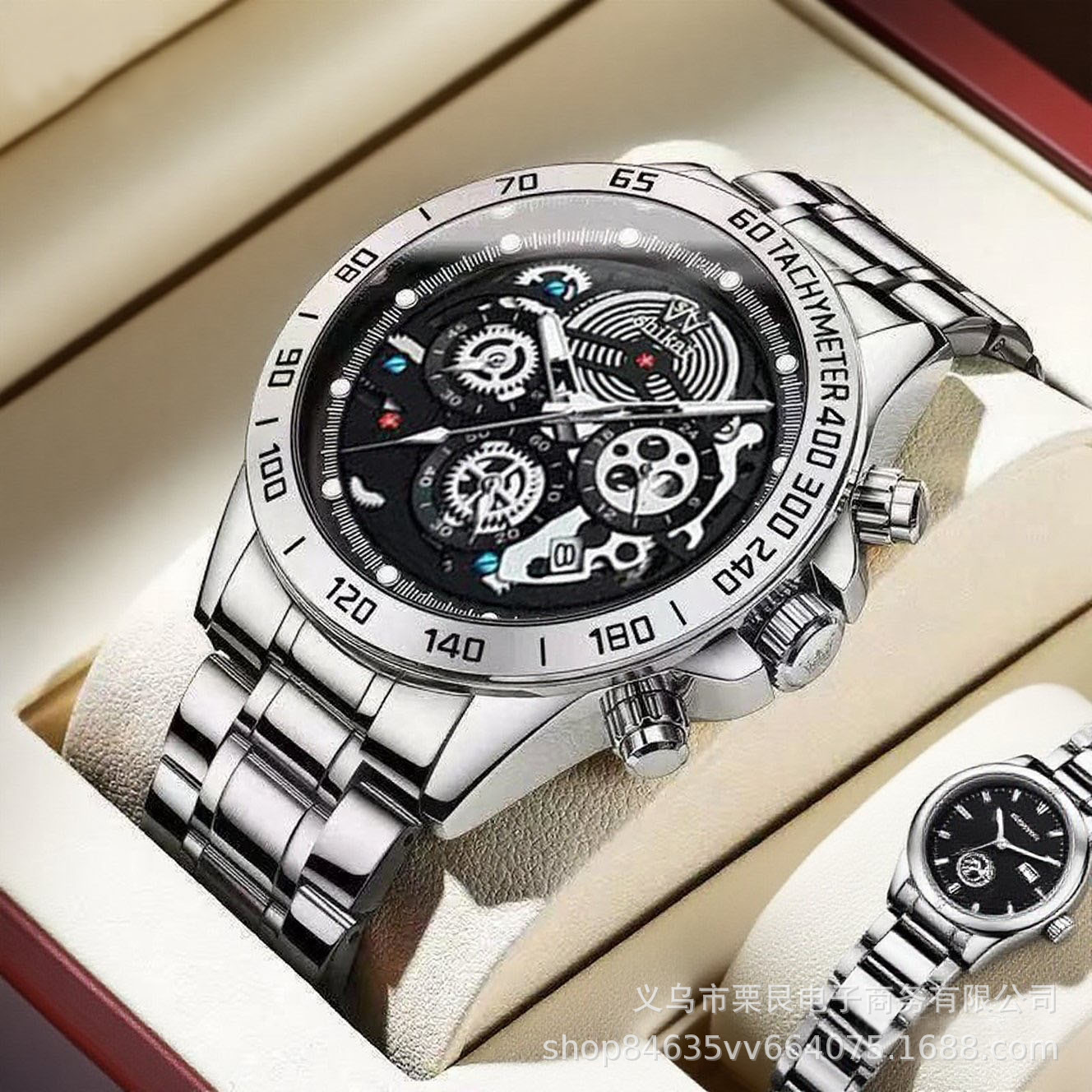 Fashionable and Simple Multifunctional Sports Quartz Watch with Calendar Men's Watch Men's Watch Waterproof Cross-Border Fake Three Eyes