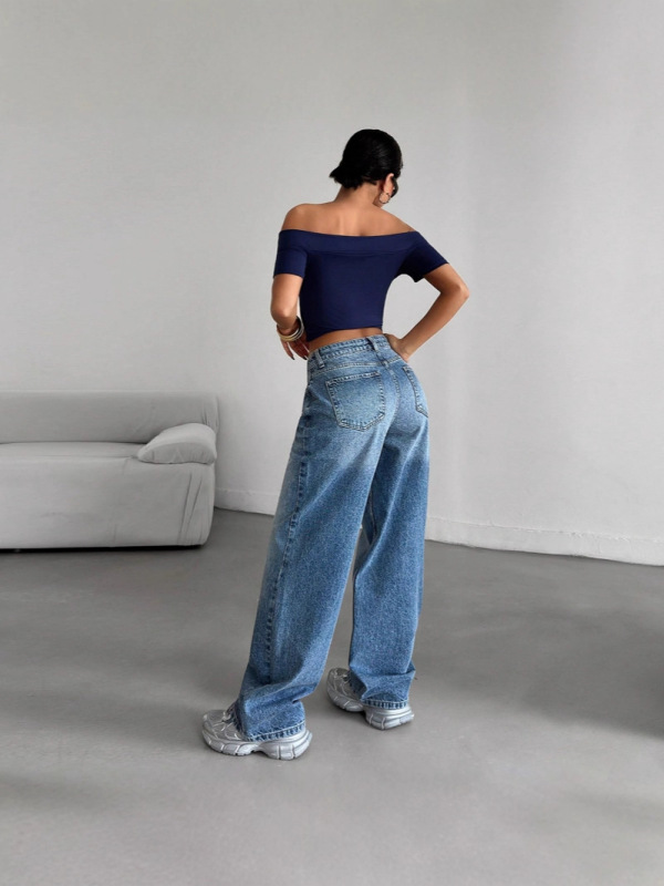ヨーロッパとアメリカのクロスボーダー女性用ストレッチジーンズクロスボーダーAmazon AliExpress新しいファッションローウエストルーズトレンド|undefined