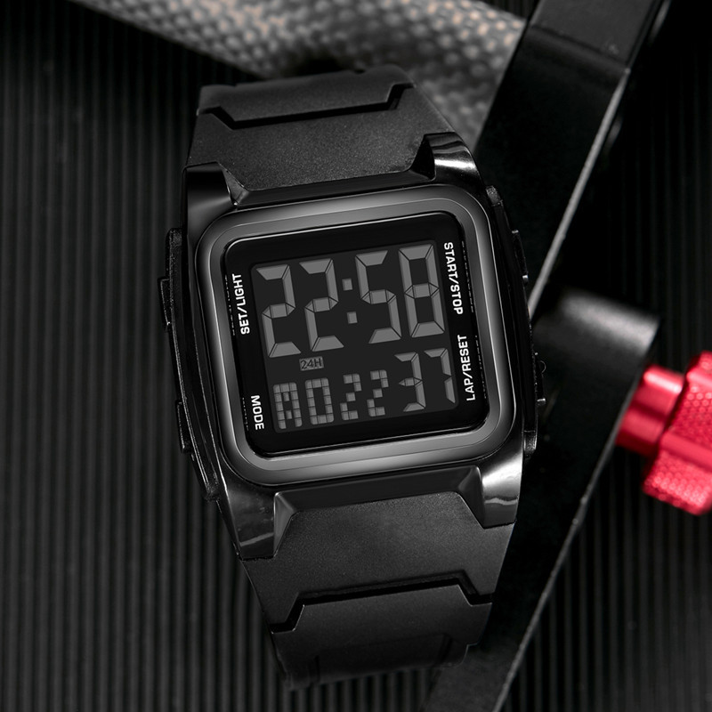 Nuevo reloj electrónico deportivo retro cuadrado de pantalla grande para hombre luminoso impermeable multifuncional reloj militar al aire libre reloj deportivo