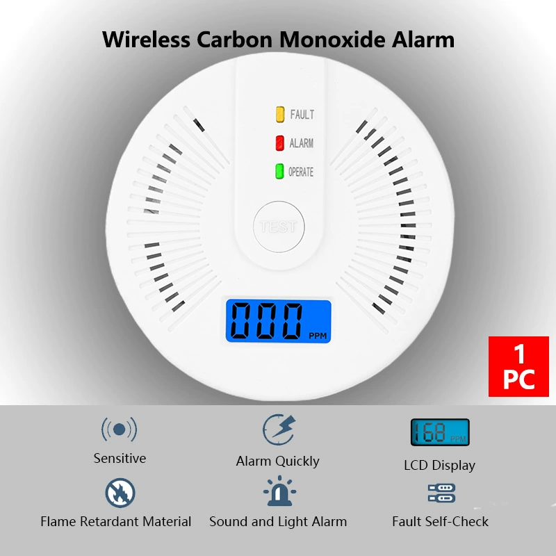 Новый трансграничный бытовой детектор угарного газа, сертификат CE, отчет UL, горячая модель, может быть настроена по индивидуальному заказу