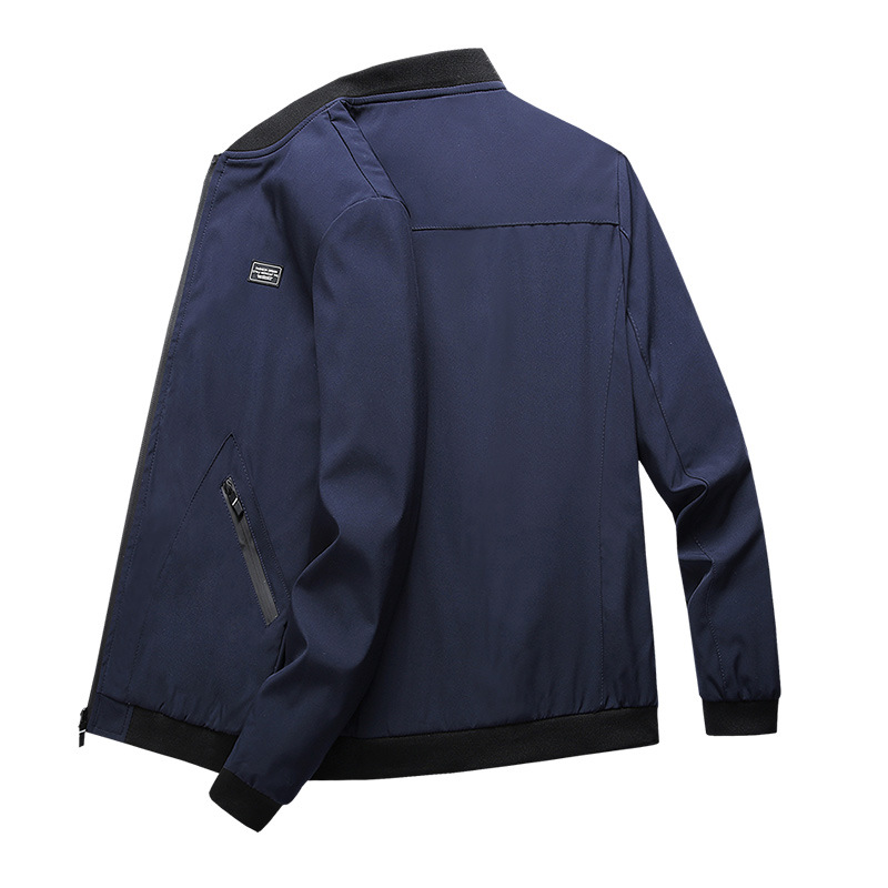 Chaqueta para hombre primavera y otoño nuevo cuello alto tendencia gordo más gordo talla grande suelta casual chaqueta superior de todo fósforo
