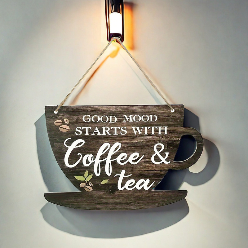 In-Stock Creative Hanging Wooden Sign for Coffee Shop, Vintage Kitchen Door Sign, Coffee Cup Wooden Sign In-Stock Creative Hanging Wooden Sign for Coffee Shop, Vintage Kitchen Door Sign, Coffee Cup Wooden Sign