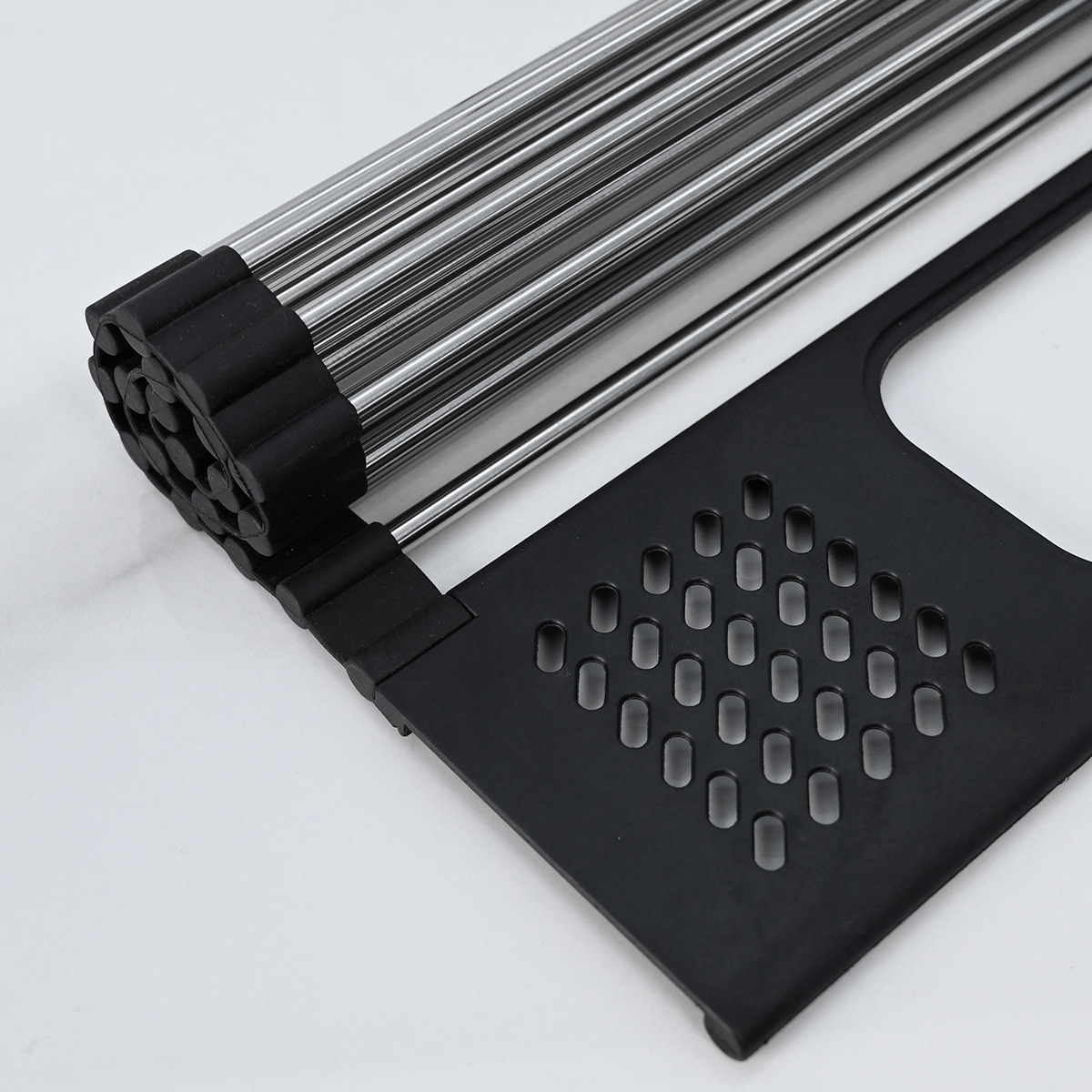 Cocina para el hogar Rejilla de drenaje de acero inoxidable Rejilla de filtro de fregadero multifunción Rejilla de persiana enrollable plegable