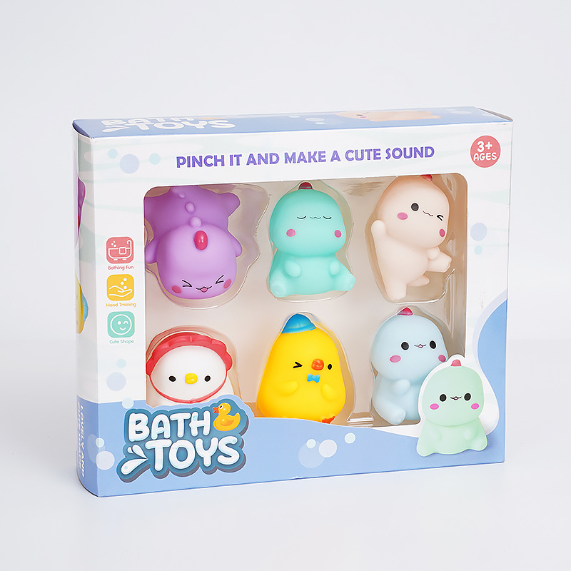 Bonitos mini dinosaurios patos niños juguetes de rompecabezas de agua para desprimir pellizco llamado juguetes de baño