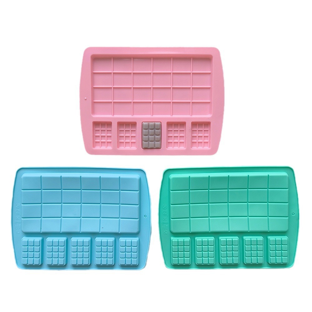 Molde de silicona tamaño waffle chocolate molde de hielo molde DIY pastel galletas dulces pudín molde de horneado 366