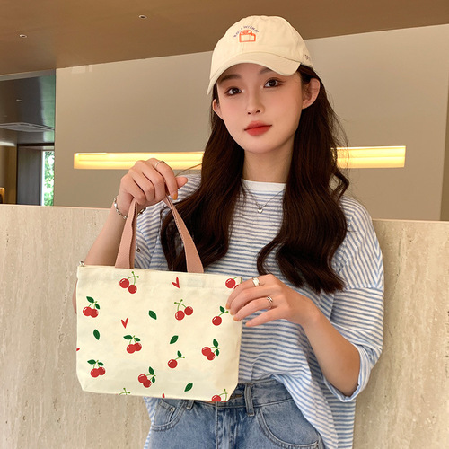 Wholesale Handbags Fashion Bags for Women Spring and Autumn Canvas Bags Lunch Box Bags Outing Bento Bags Shoulder Bags Dropshipping One Piece
