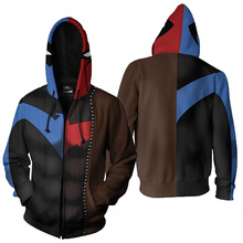 新款COS DC漫画超级英雄夜翼周边3D数码印花连帽衫卫衣外套角色服