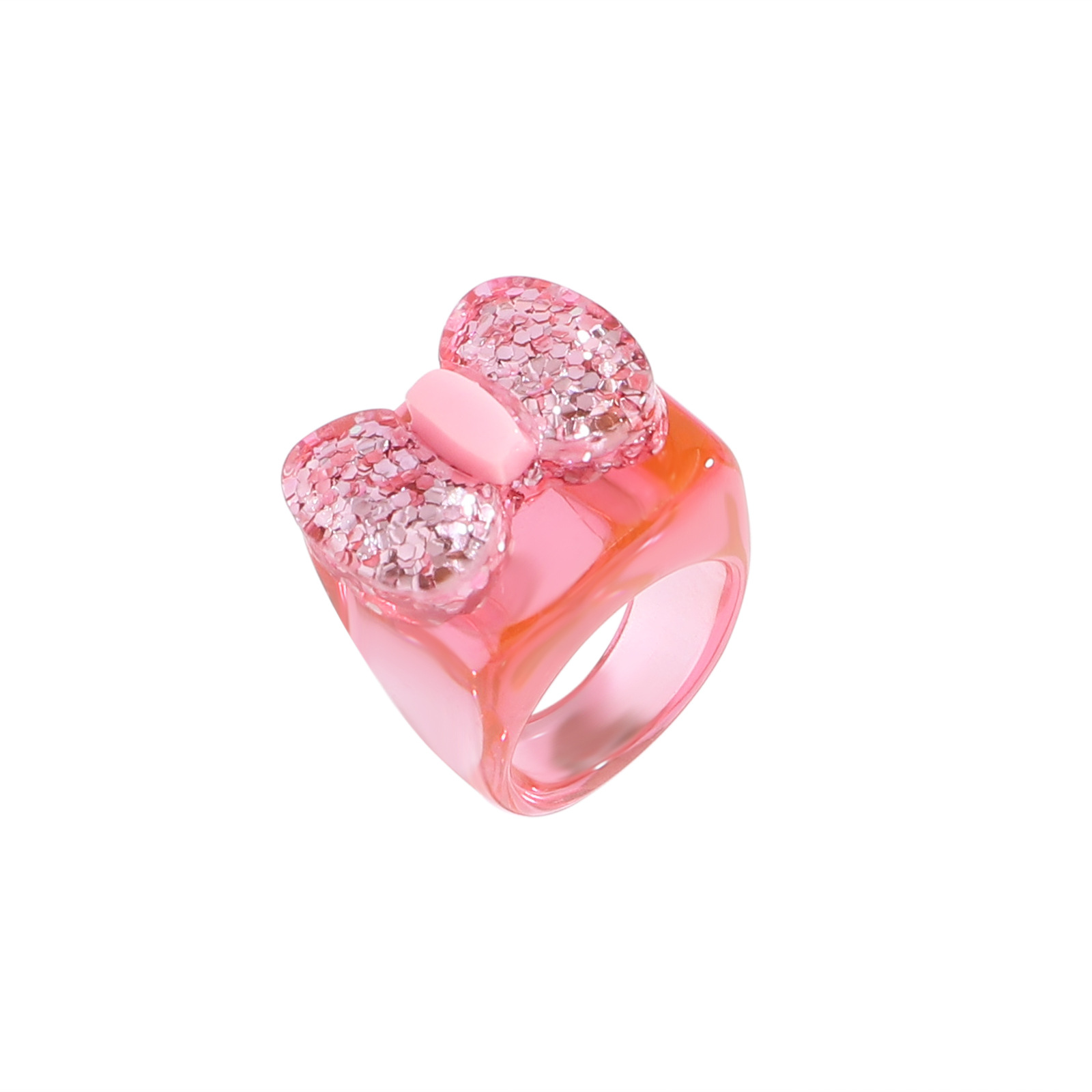Nihaojewelry Simple Bows Color Resin Ring Wholesale Jewelry display picture 1