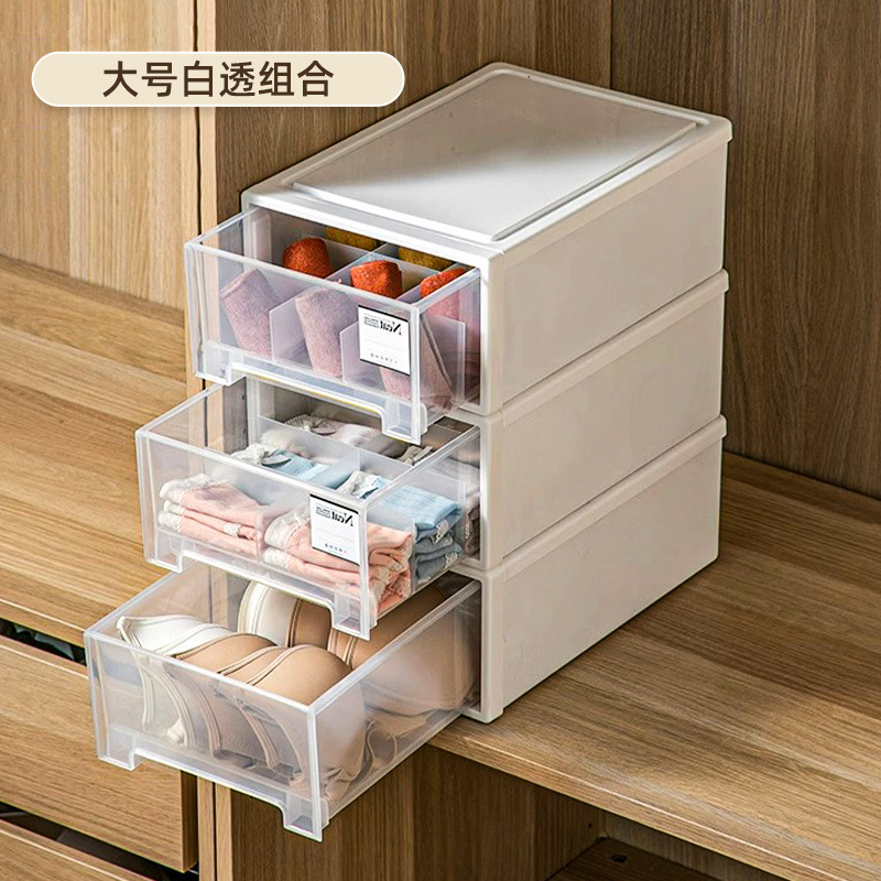 ヨーロッパスタイルの分割下着収納ボックス厚みのある引き出しタイプの下着と靴下の収納組み合わせ寝室の衣類引き出し|undefined