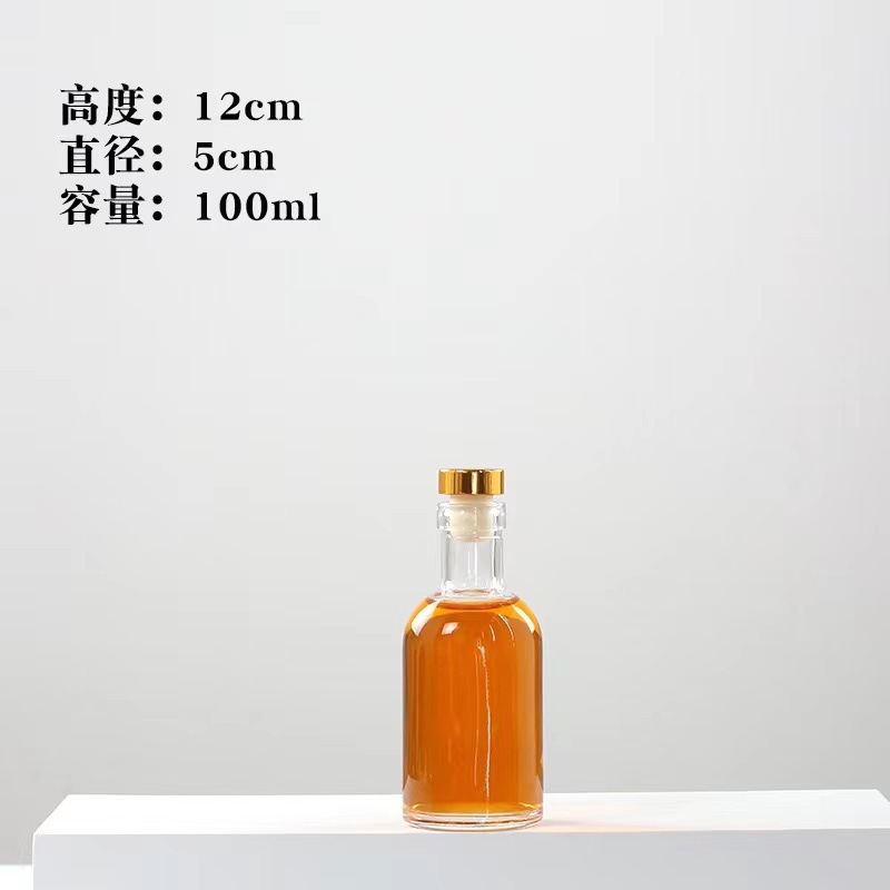 Botella de vodka transparente de 100ml botella de vino de fruta botella de vino medicinal botella de vino dividida l boca de seda 375ml botella de vino transfronteriza