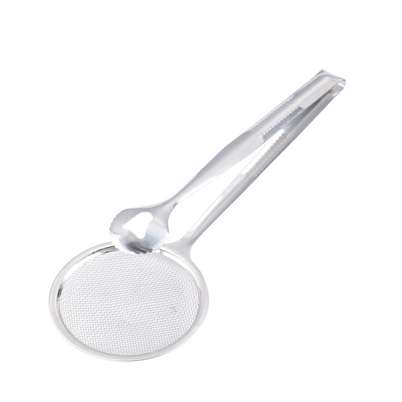 Cocina para el hogar Clip de colador de acero inoxidable Clip de barbacoa grande multifuncional dos en uno Cuchara de filtro de aceite de olla caliente para freír fideos