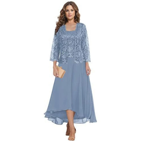 European and American style evening dress set for moms, featuring a lace jacket and a long, strapless dress, suitable for parties and formal occasions European and American style evening dress set for moms, featuring a lace jacket and a long, strapless dress, suitable for parties and formal occasions