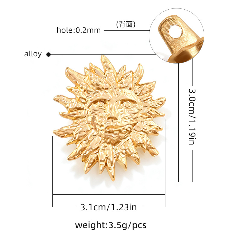 Nuevos botones de trajes de baño de playa transfronterizos metal dorado botones decorativos irregulares DIY accesorios de ropa maleta