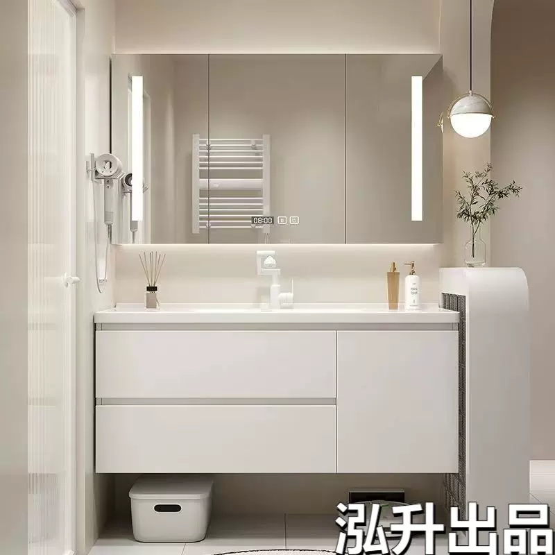 陶瓷一体盆浴室柜组合新款卫生间现代简约洗脸盆柜洗手盆卫浴套装