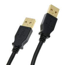 ulr认证 USB2.0公对公 双头USB口电脑散热器移动硬盘对录线镀金头