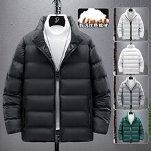 2025新款男士休闲外套短款轻薄立领棉服中年秋冬季保暖棉袄百搭