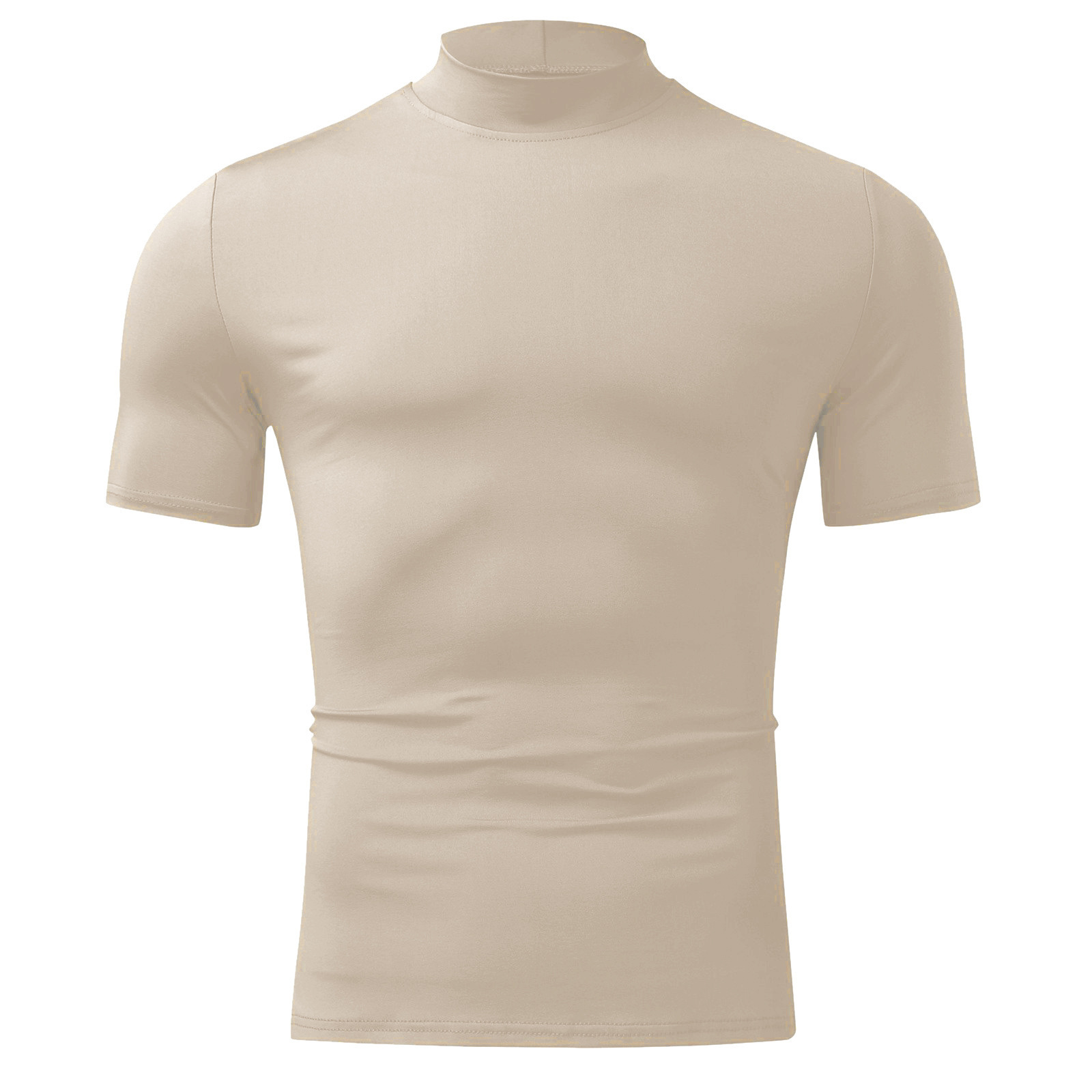 Men's Solid Color Simple Style Turtleneck Short Sleeve Regular Fit Men's T-shirt display picture 12