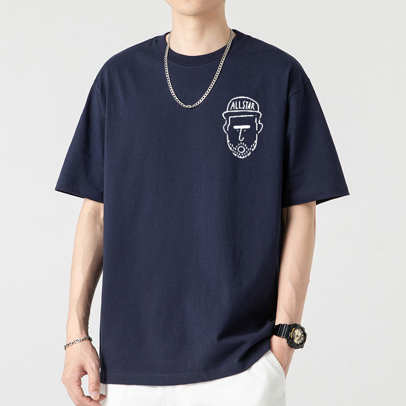 Plus Size T-Shirt Men's Summer Loose Short-Sleeved Round Neck T-Shirt Men's Clothing 100kg Fat Man T-Shirt Extra Large Size Summer