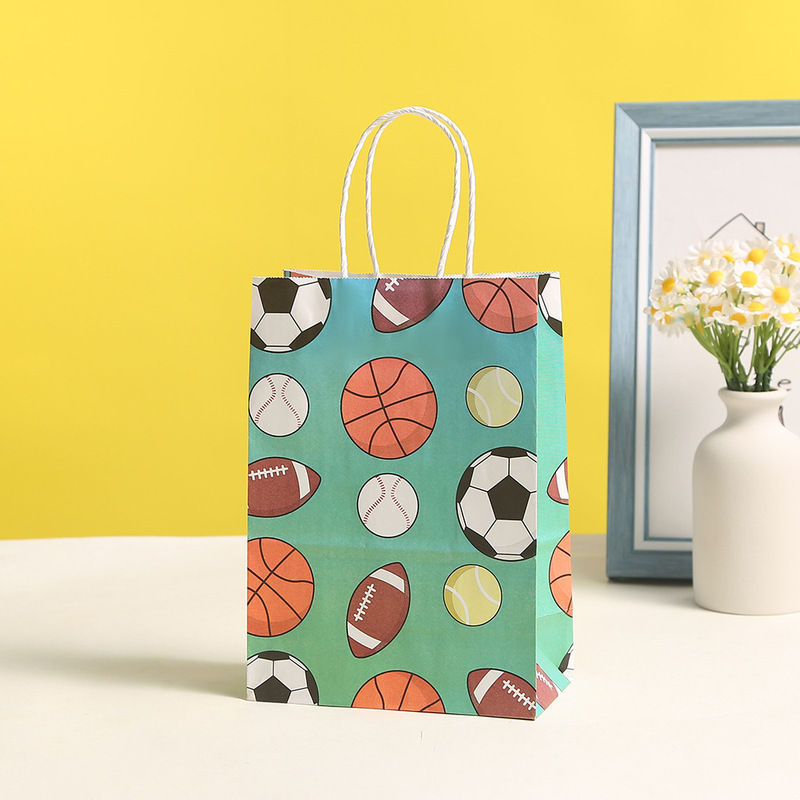 Creative football series kraft paper bag sports style handbag student conference materials hand carrying paper bag wholesale