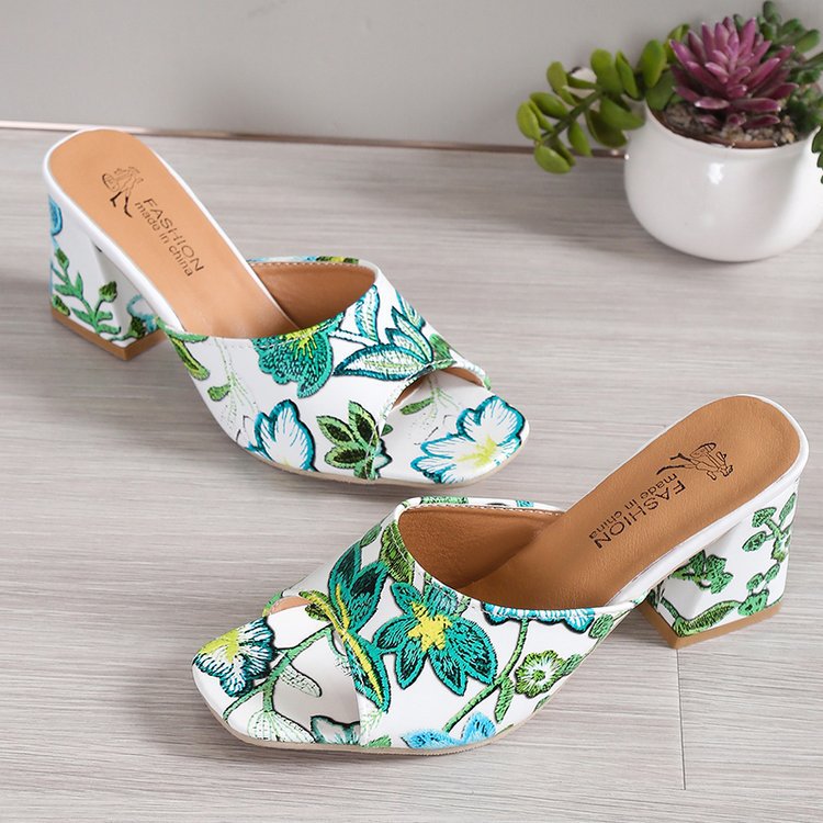 Mujeres Vacaciones Floral Ditsy Punta Cuadrada Sandalias De Moda display picture 5