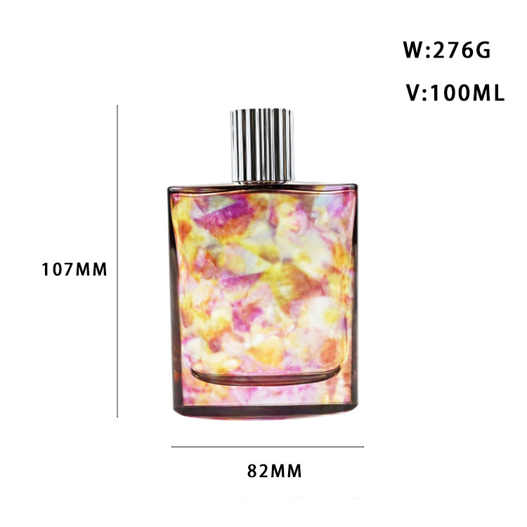 wp100ml カラフルでユニークなガラス製の正方形の香水瓶、スプレーボトル、空瓶、キャップと組み合わせることができます|undefined