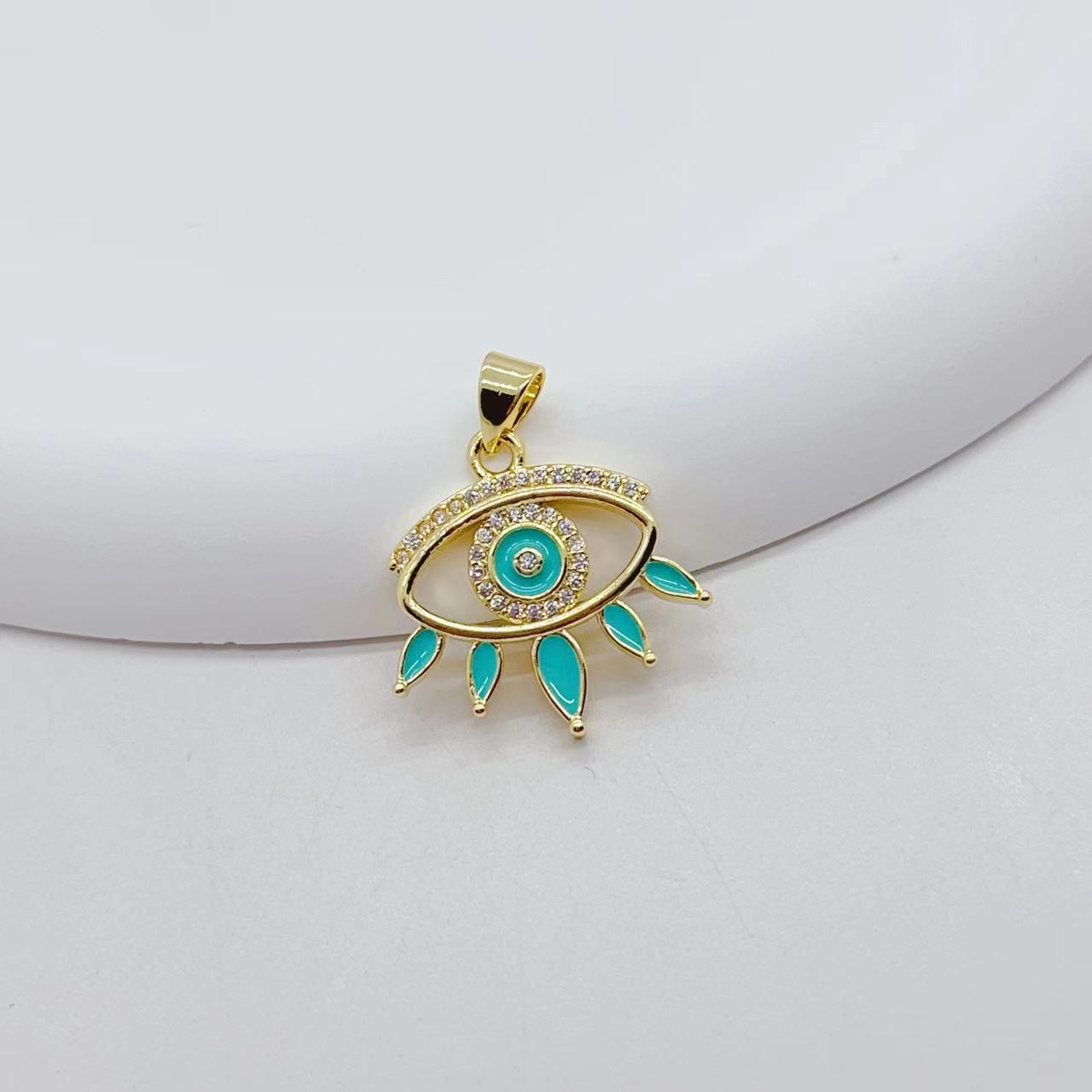 DIY Jewelry Accessories Classification 1 Piece Copper Devil's Eye Pendant