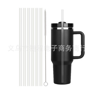 Factory Direct Stanley Car Cup 31cmPE Plastic Straw 27cm Translucent Straw Brush Set Wholesale