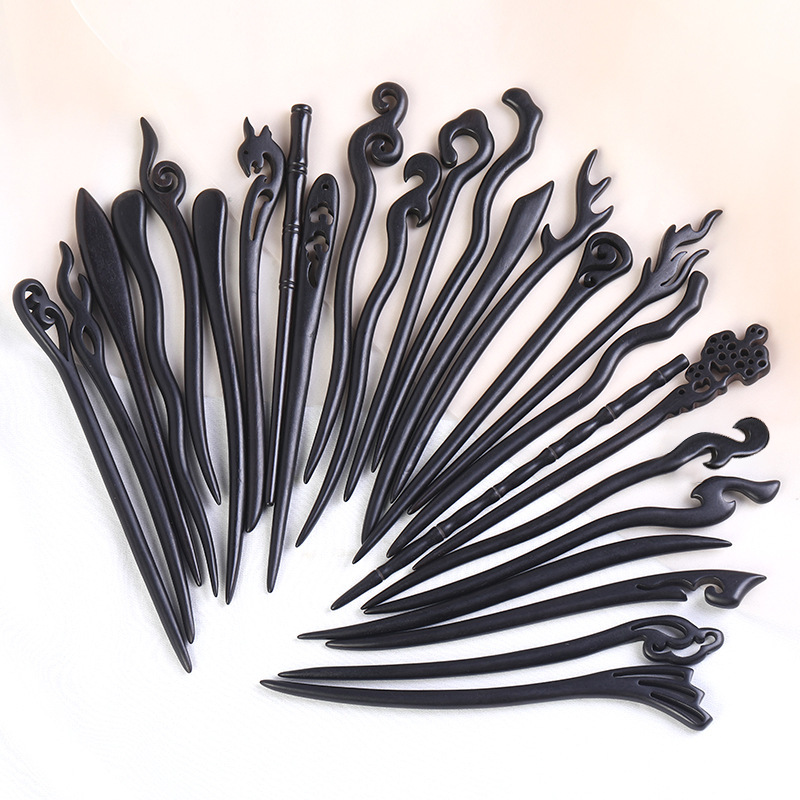 Purple sandalwood ebony hair hairpin antique hairpin high sense new Chinese wooden hairpin Chinese clothing hair accessories wooden hair pin wholesale Purple sandalwood ebony hair hairpin antique hairpin high sense new Chinese wooden hairpin Chinese clothing hair accessories wooden hair pin wholesale
