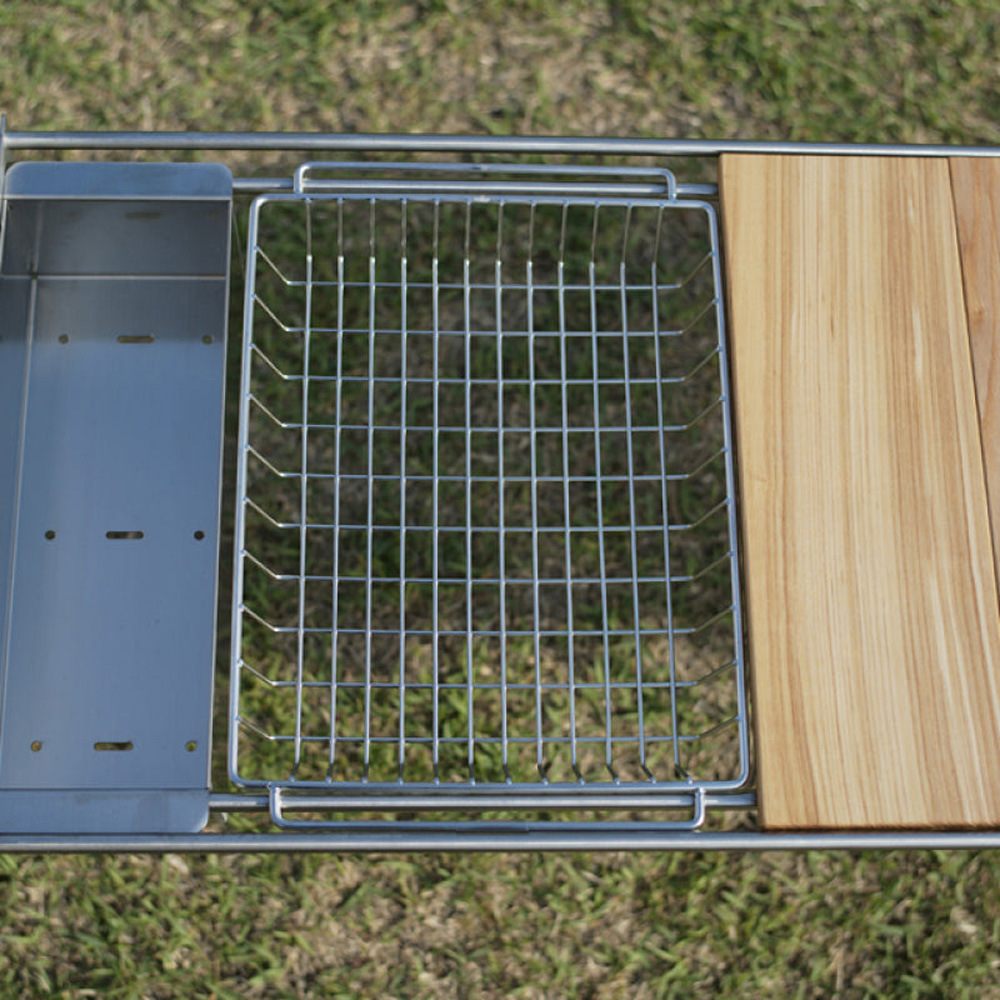 定制不锈钢户外收纳野餐配件桌下挂篮厨房水槽沥水网篮mesh tray