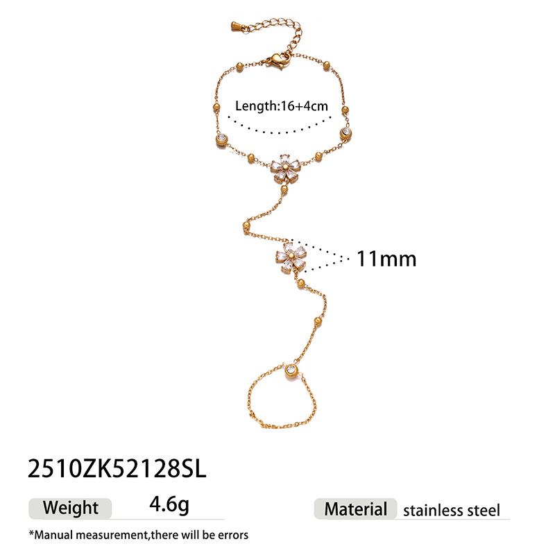 Tina Europa y los Estados Unidos transfronterizos diseño de modelado de flores de verano pulsera de dedo de mujer incrustado con zirconio blanco no se desvanece anillo de mariposa