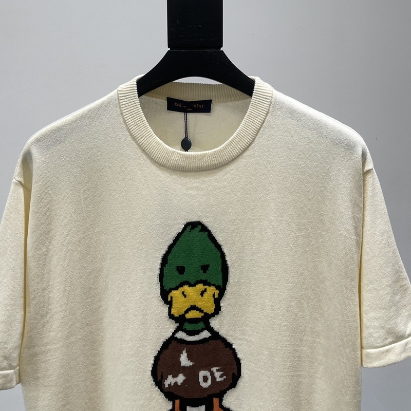 南油高品原標豪華潮ロバ家連名金アヒルジャカードネット赤同金男女半袖ニット|undefined