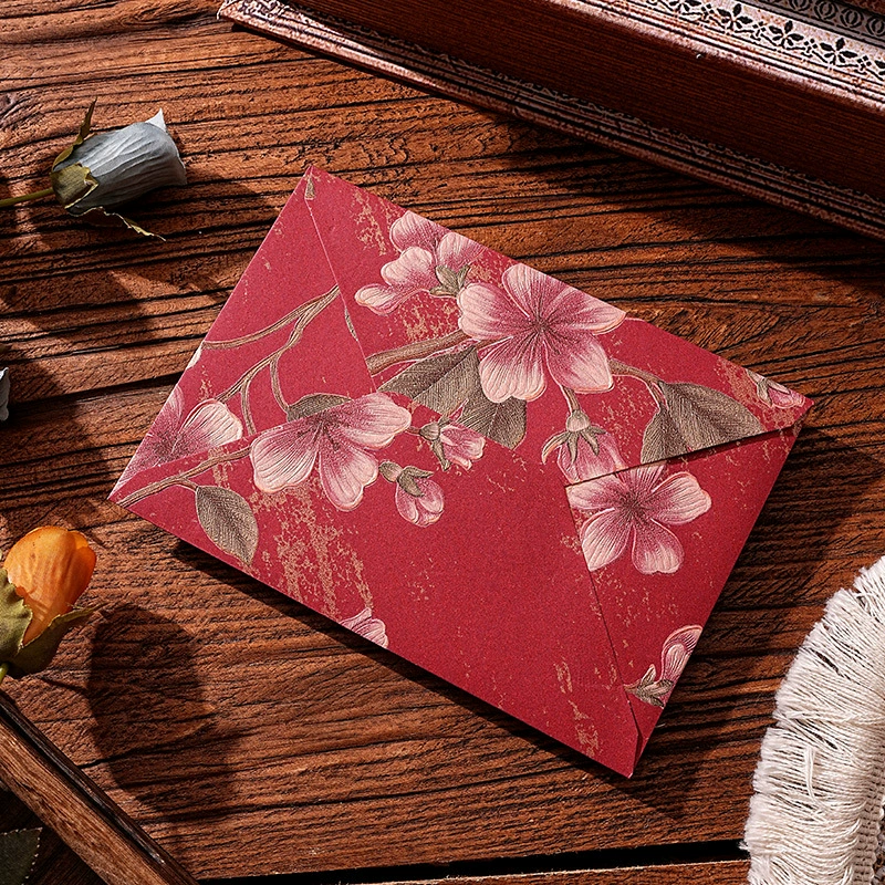 Retro space-time cloud brocade 3D envelope, small size, B6, trial pack, elegant floral design, 优耐
