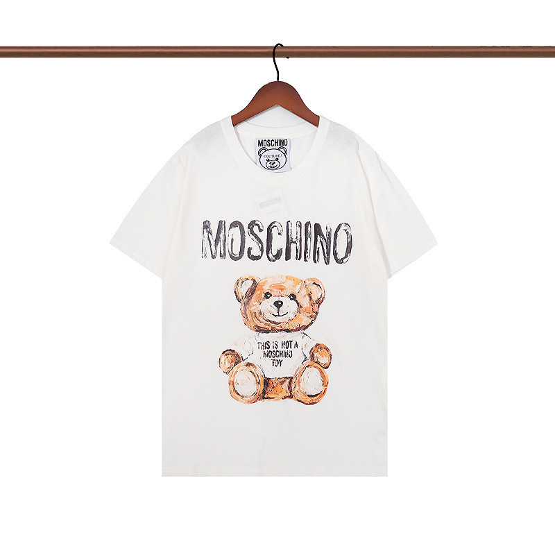 2025 春夏新作メンズカジュアルラウンドネック半袖 T シャツ中空刺繍クマ文字ルーズで多用途|undefined