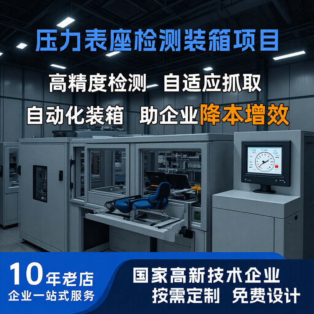 七星天禹非标自动化设备设计流水线生产线压力表座自动检测装箱
