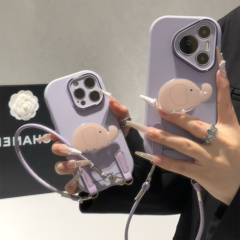 Suitable for Iphone17Promax Cute Little Elephant Cartoon Funny Apple 16Pro Creative All-Inclusive Anti-Fall 11