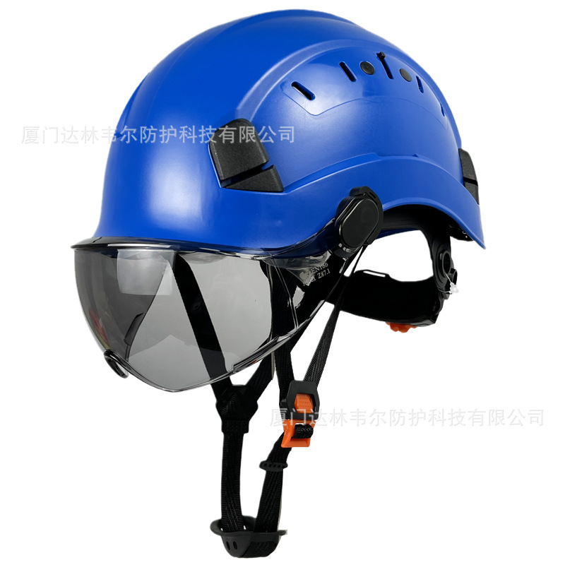 Casco de seguridad con gafas protectoras, ABS resistente, estándar nacional CE